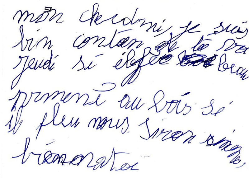 Écriture dysgraphique